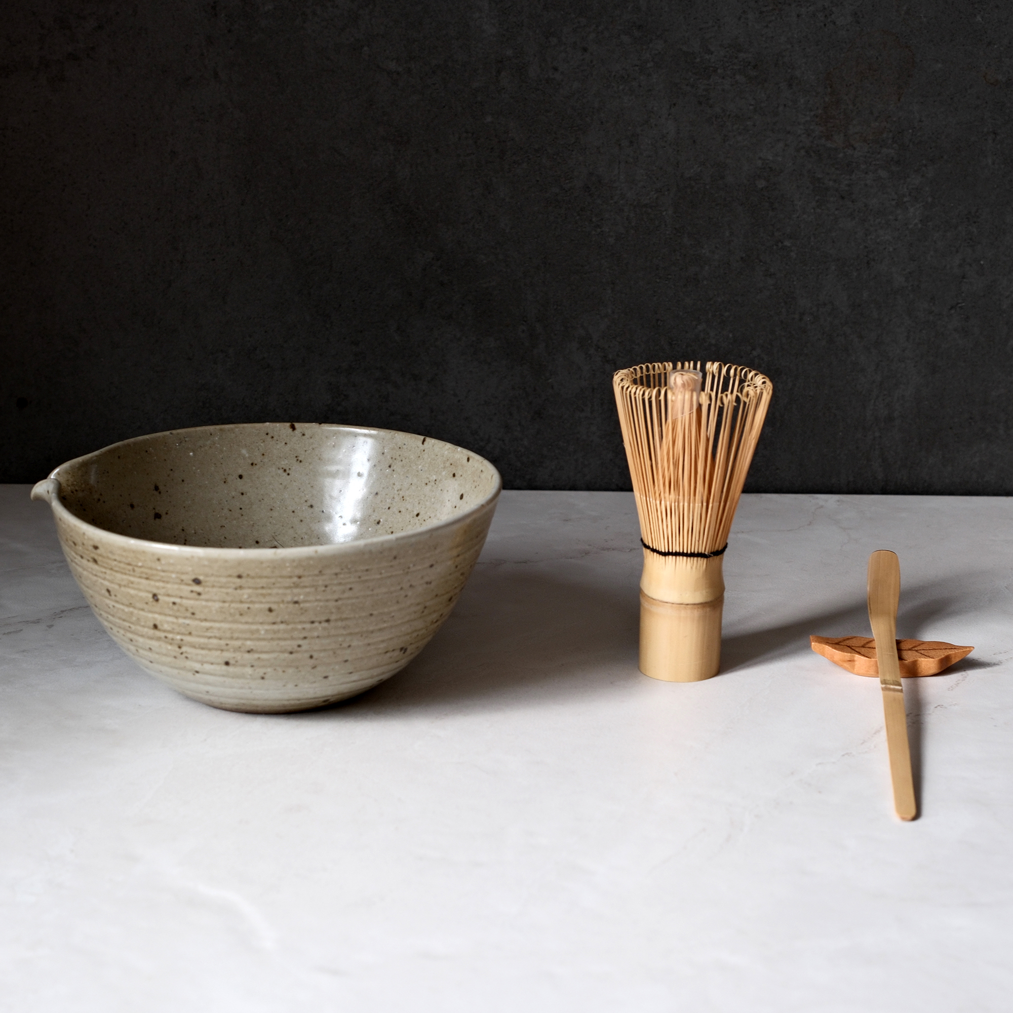 CREATE YOUR OWN MATCHA SET / Handmade Rough Pottery Matcha Bowl & Tea Ceremony Set, Handcrafted and Glazed, with Natural Bamboo Utensils, ideal as Gift Set, Gift Ideas - Image 3