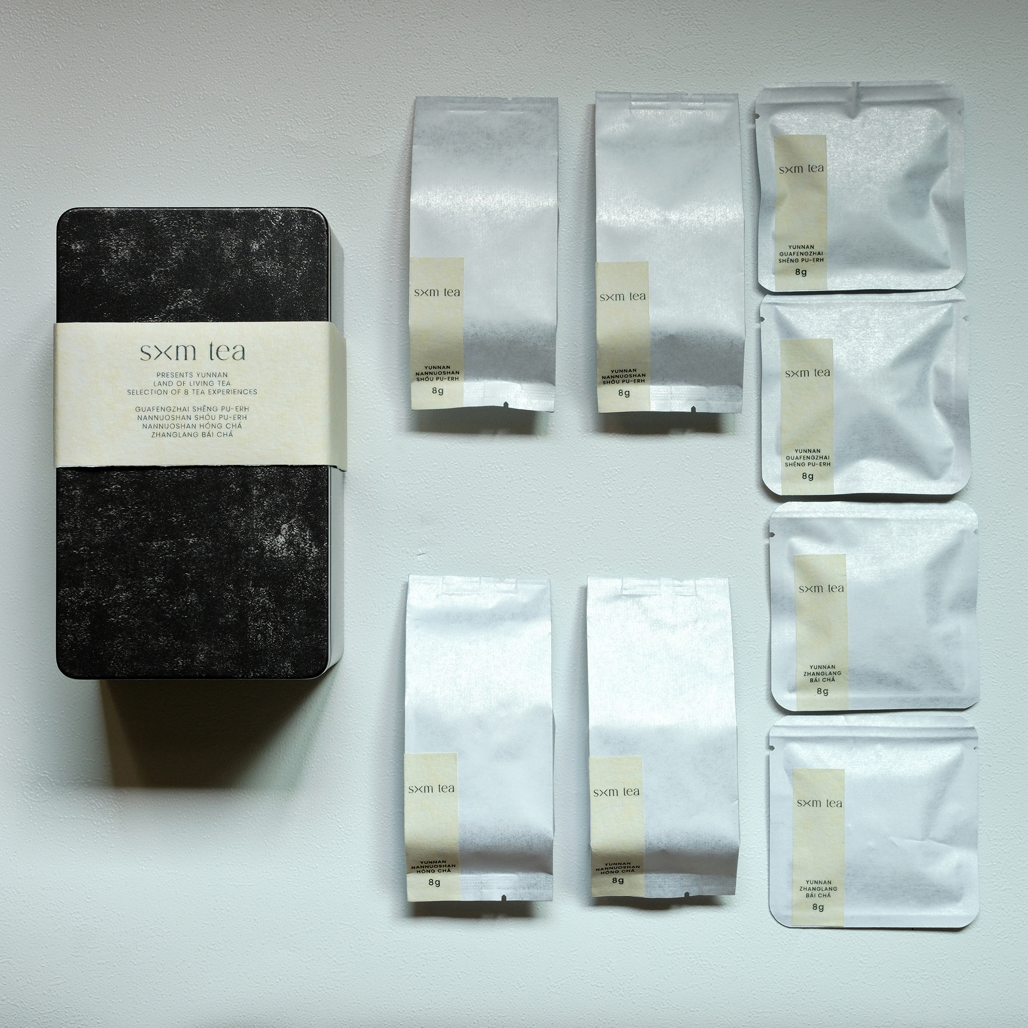 Yunnan Land of Living Tea – Premium 4x2 Tea Sampler – Shēng & Shóu Pu-erh, Hóng Chá, Bái Chá – Authentic Chinese Tea Gift Set