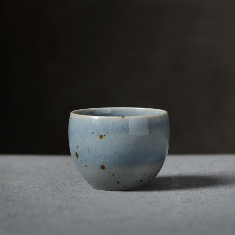 Handcrafted Teacup – Blue Glazed | Jingdezhen Porcelain | Aesthetic Simplicity for Gong Fu Cha Ceremonies