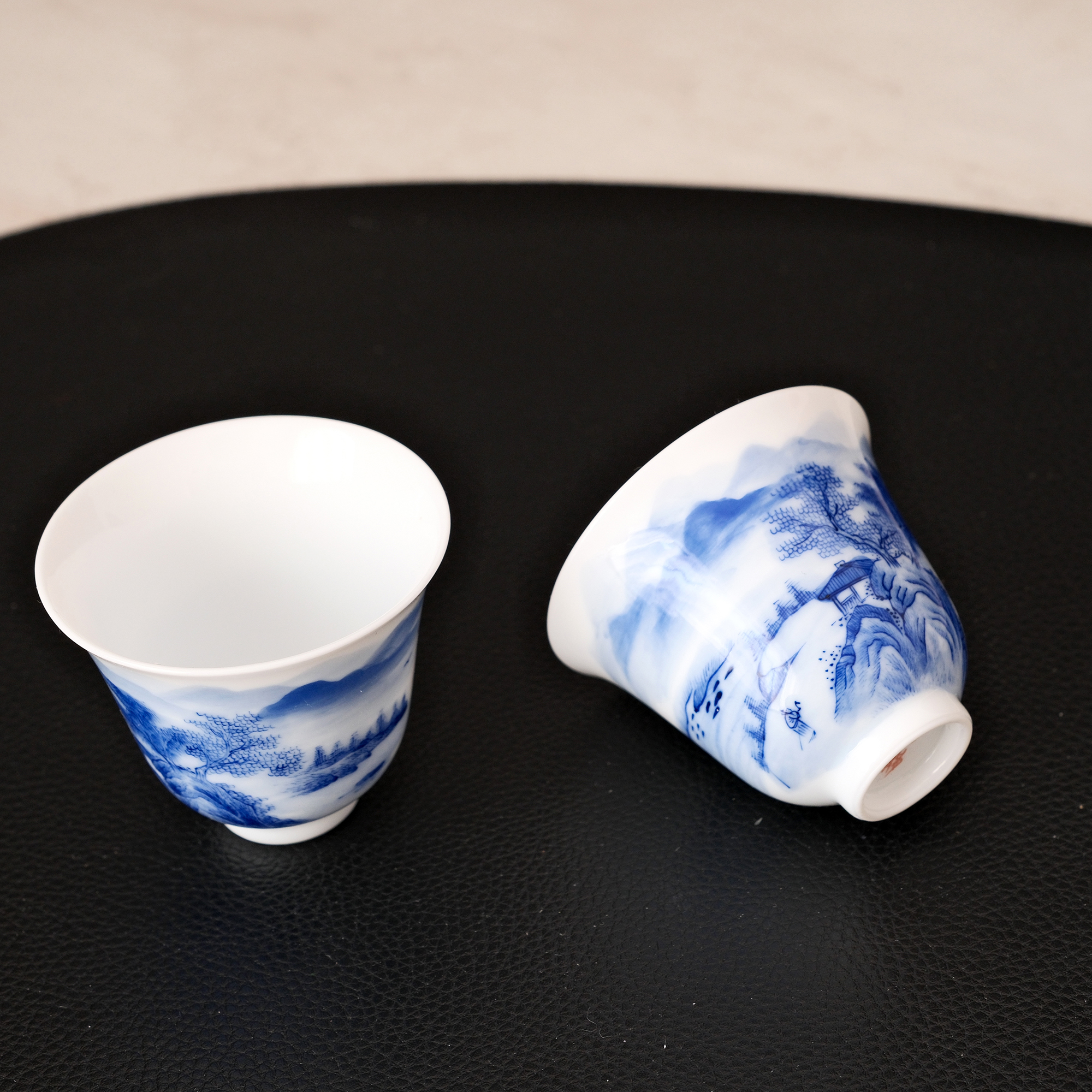 "Very Exclusive" Hand-Painted Jingdezhen Qinghua Gaiwan-Set – Traditional Landscape Painting – Handmade Blue & White Porcelain for Gong Fu Cha | Unique Tea Ceremony Piece - Image 22