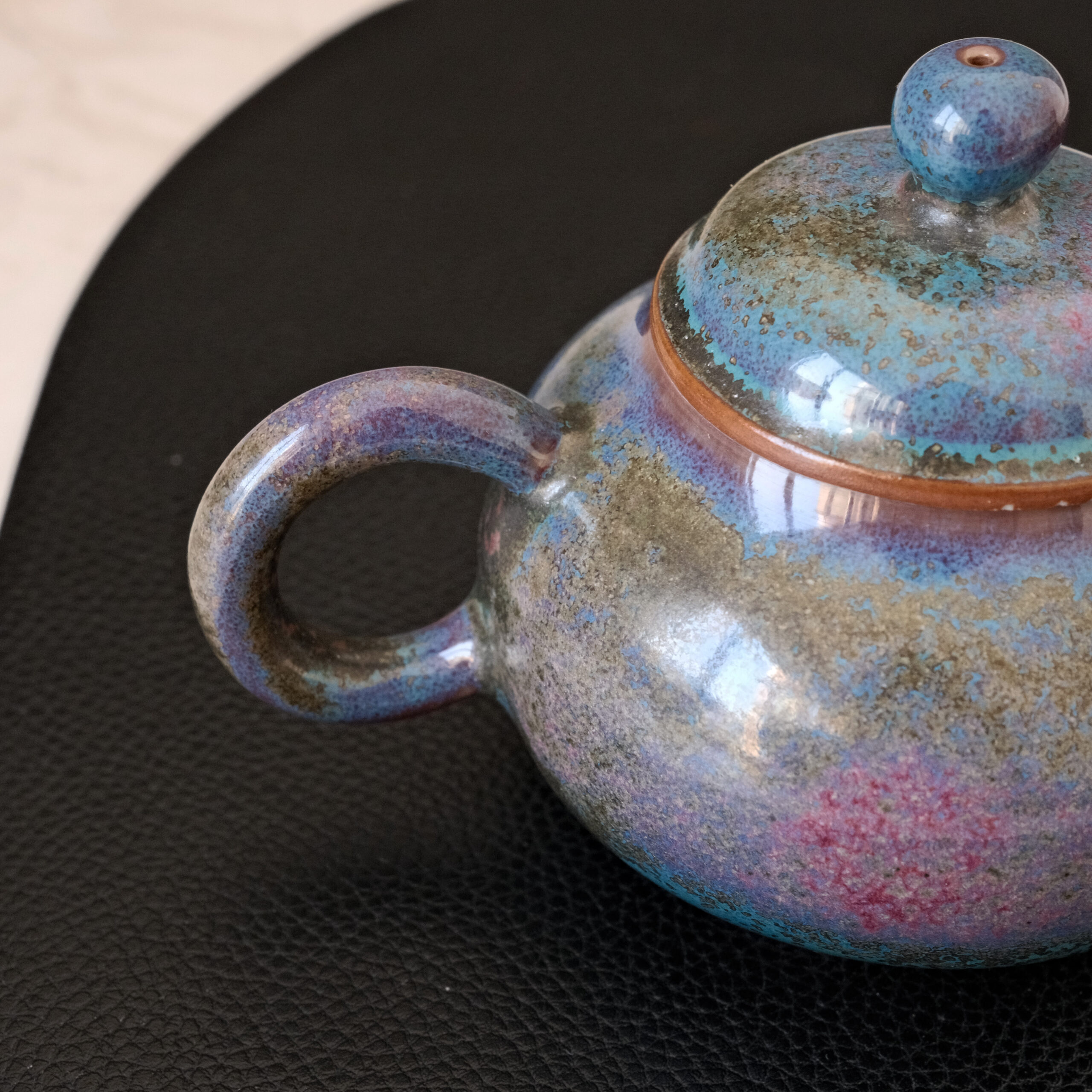 Kiln God's Gift – Handcrafted Jun Porcelain Tea Set, Color-Changing in Fire | Blue - Image 5