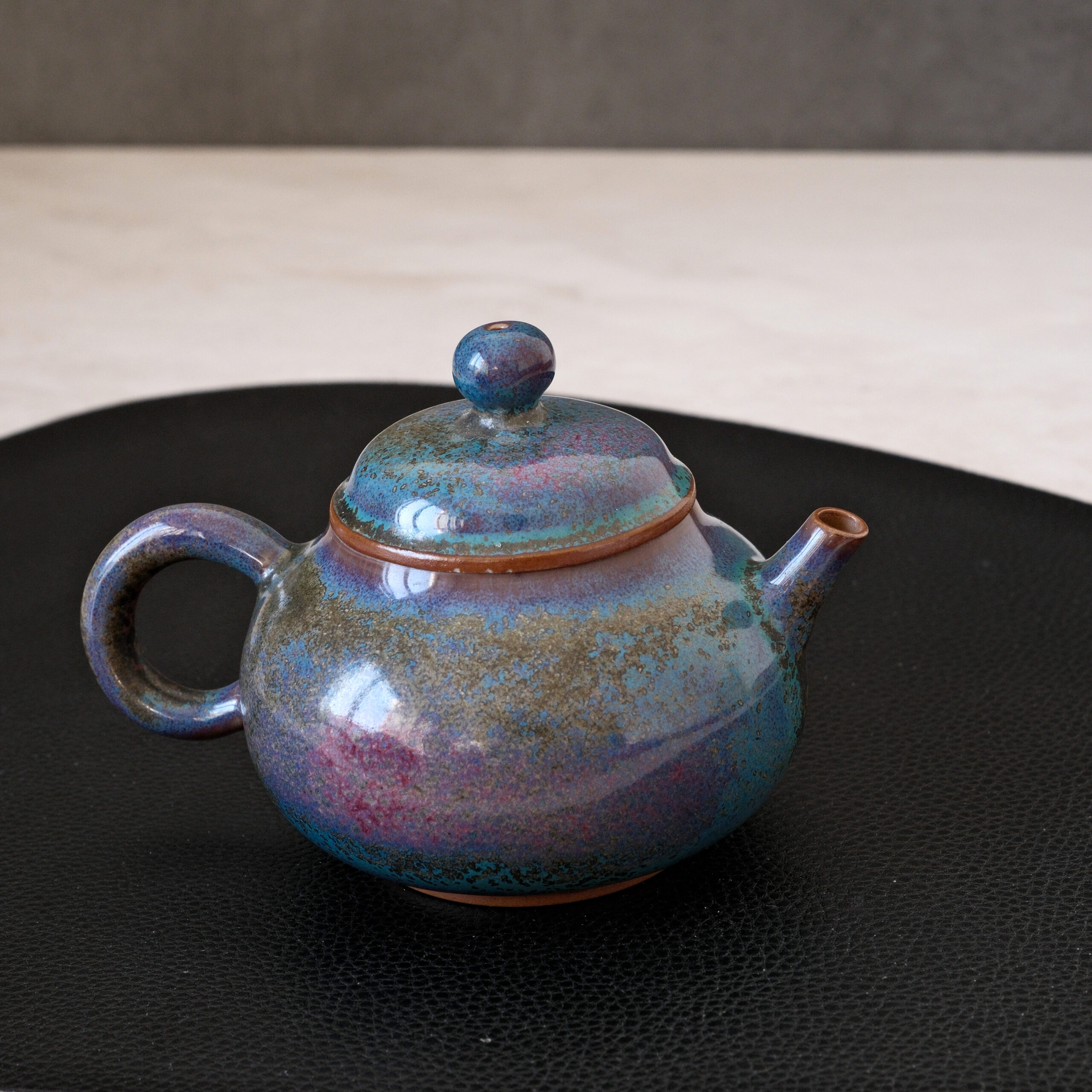 Kiln God's Gift – Handcrafted Jun Porcelain Tea Set, Color-Changing in Fire | Blue - Image 2