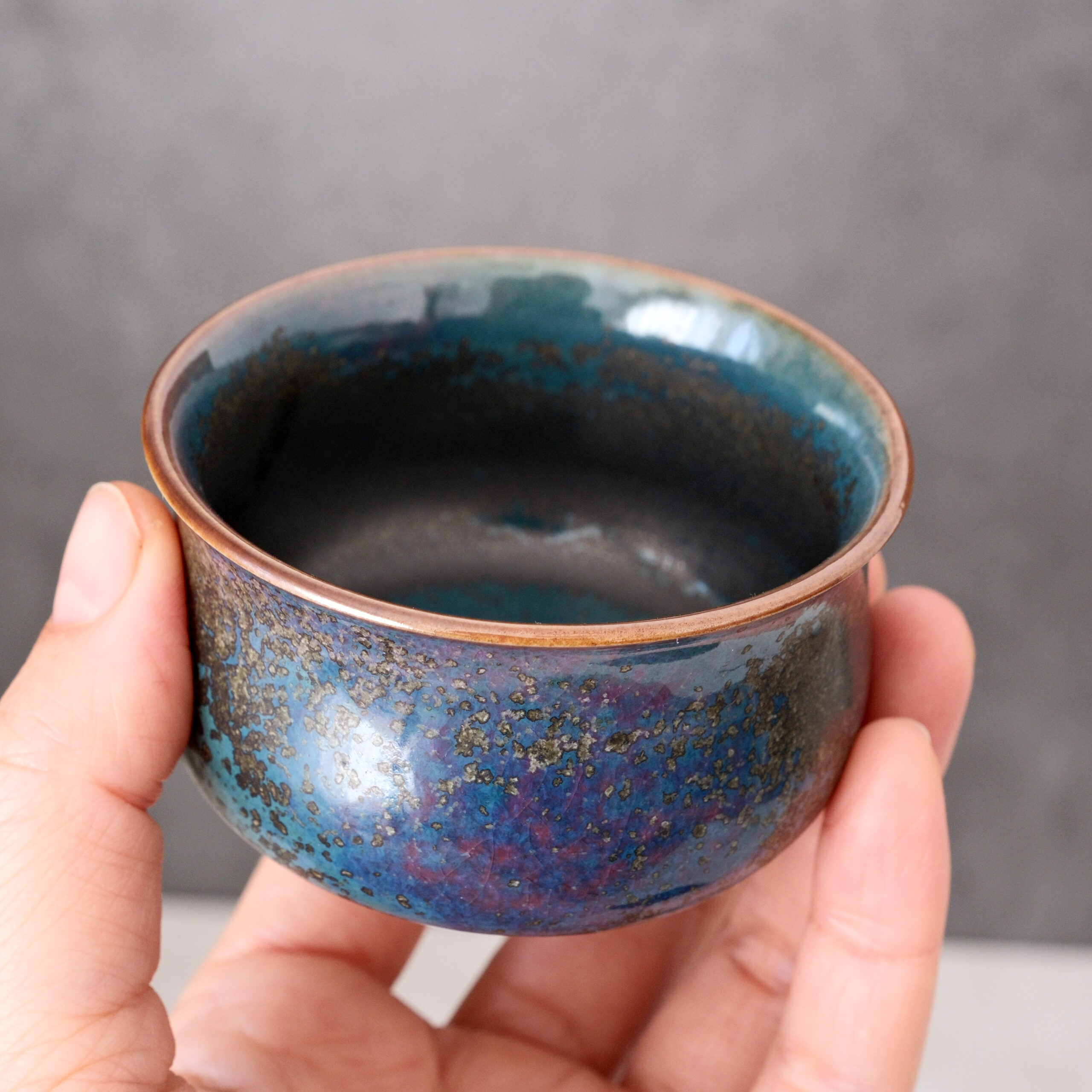 Kiln God's Gift – Handcrafted Jun Porcelain Tea Set, Color-Changing in Fire | Blue - Image 9