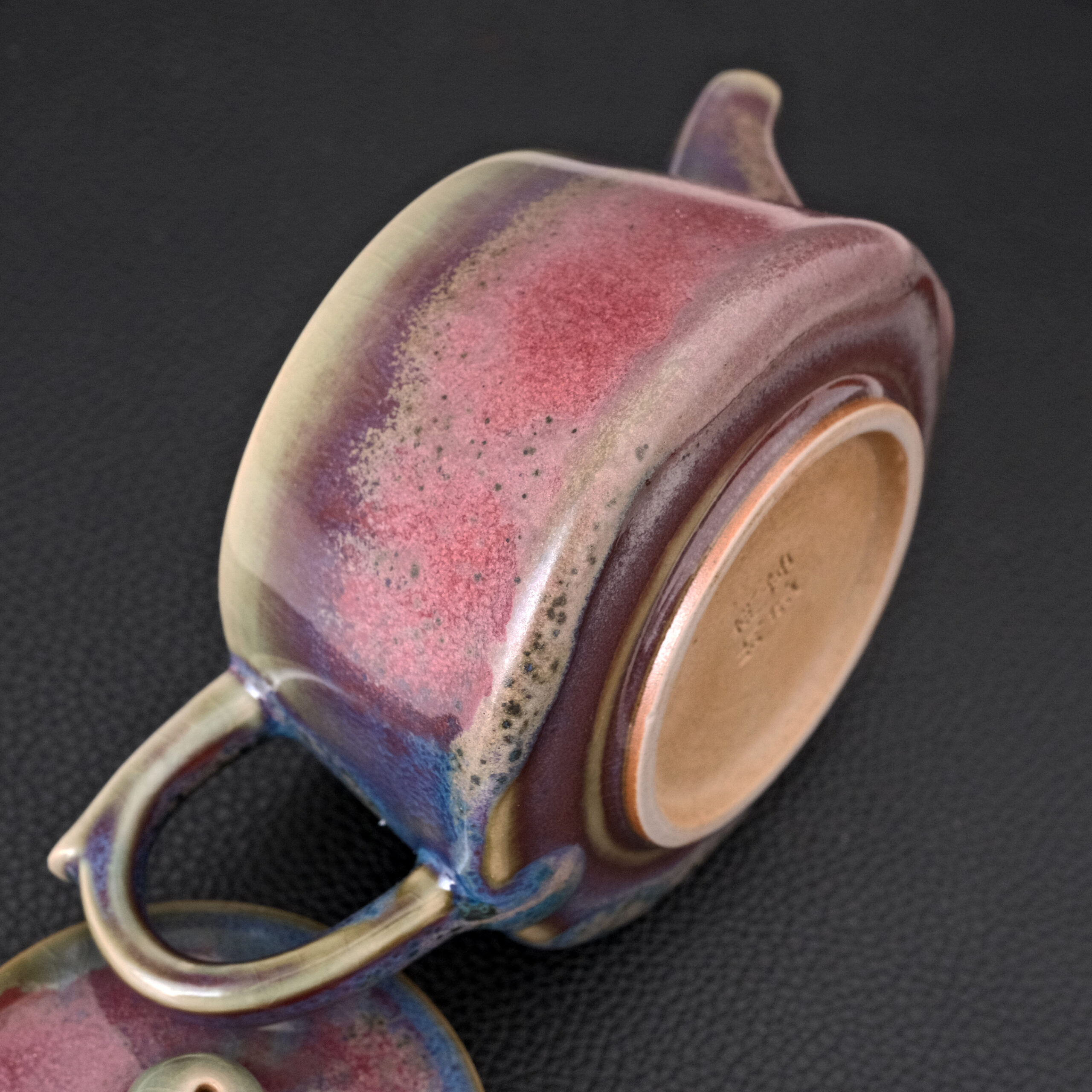 Kiln God's Gift – Handcrafted Jun Porcelain Tea Set, Color-Changing in Fire | Red - Image 9