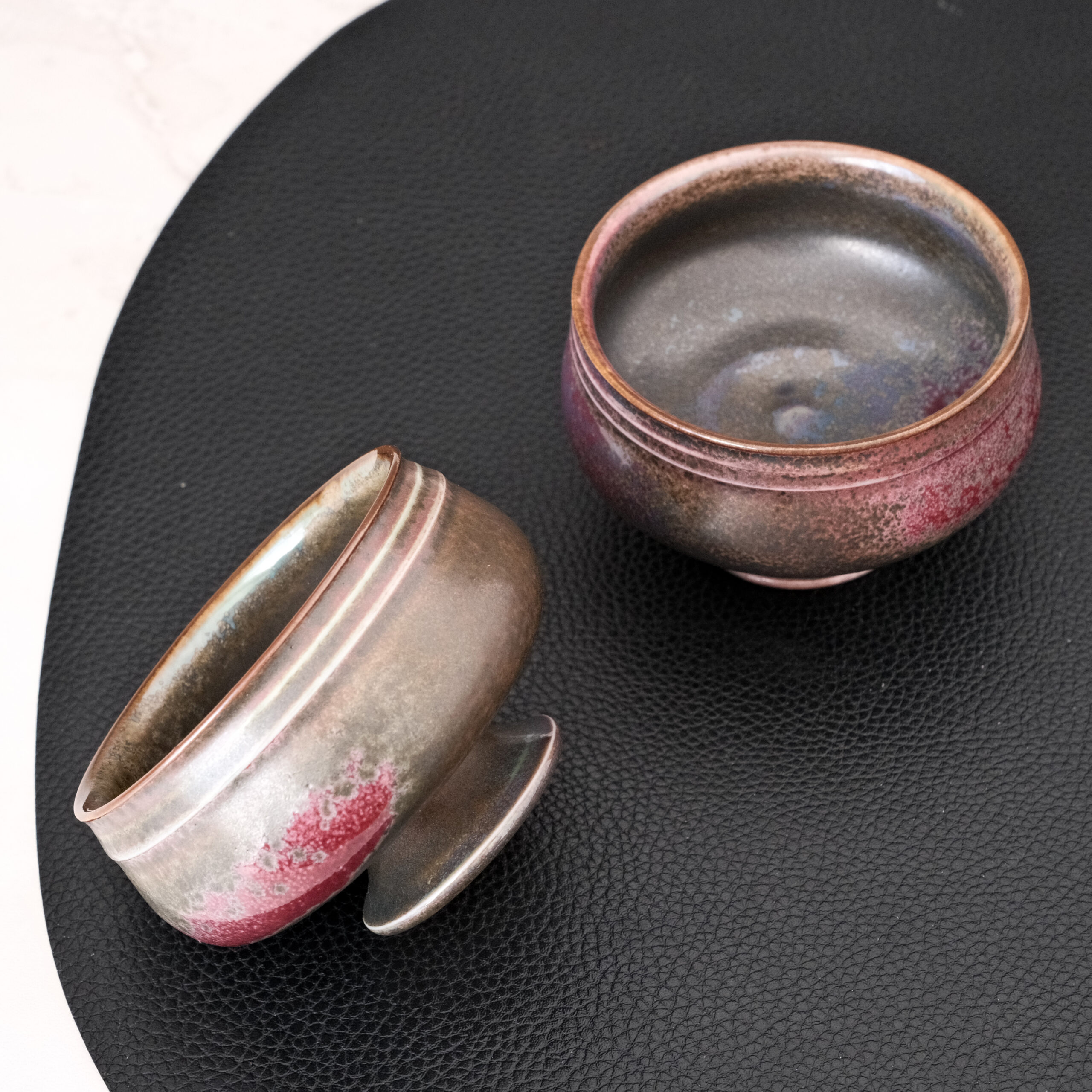 Kiln God's Gift – Handcrafted Jun Porcelain Tea Set, Color-Changing in Fire | Red - Image 10